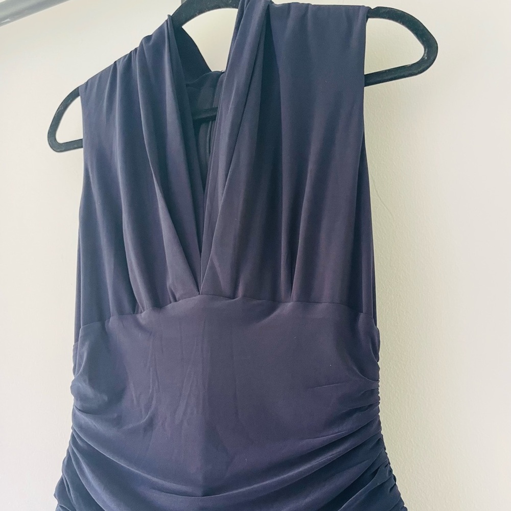 Deep Blue Ruffle Dress - Picture 2 of 7